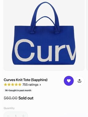 Sapphire Knit Curves Tote Bag